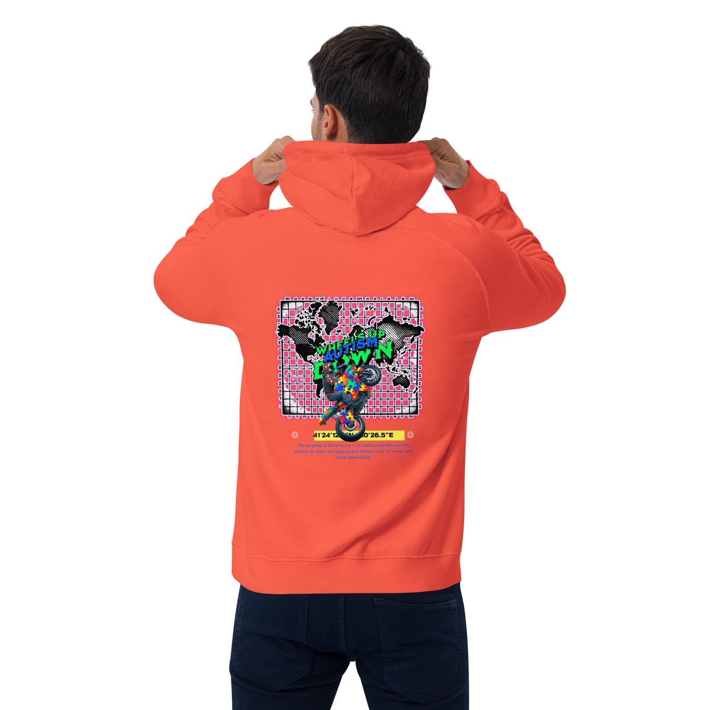 Autistic Riders Unisex eco raglan hoodie