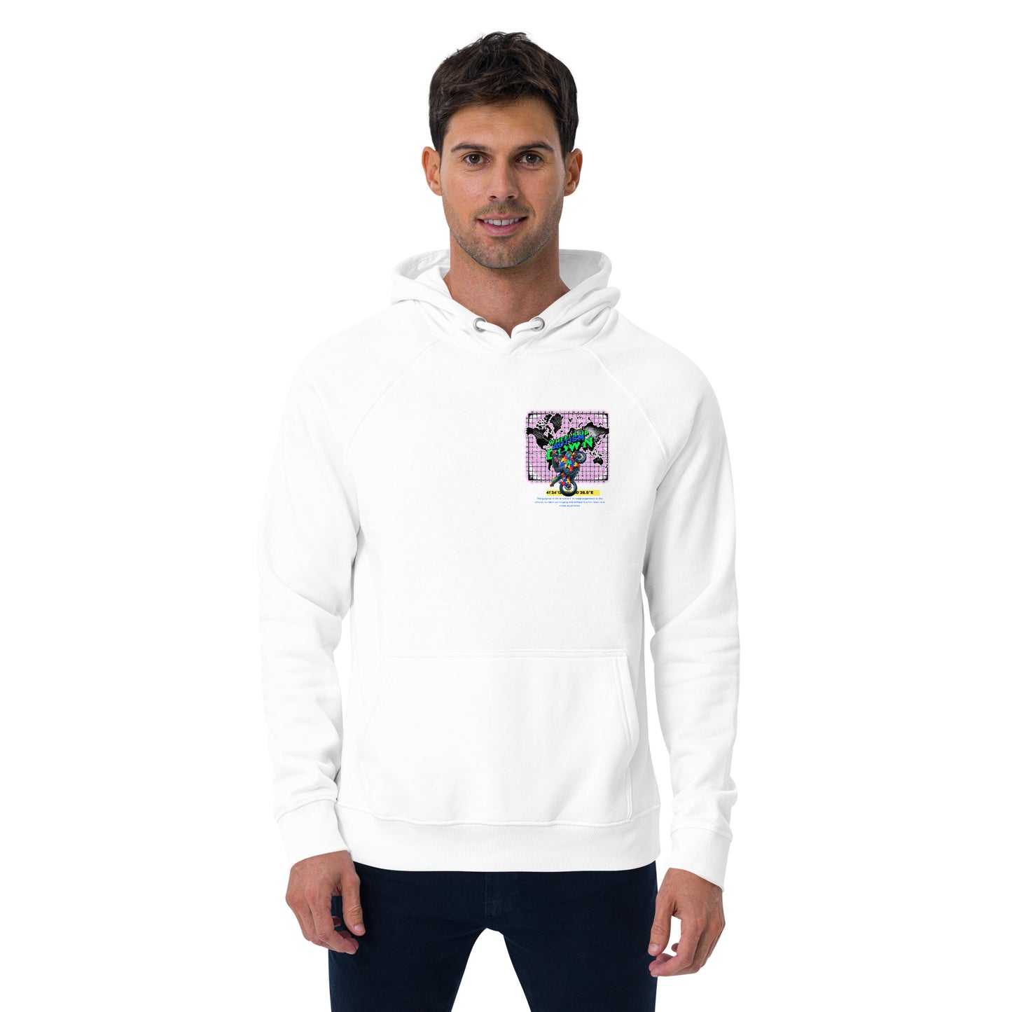 Autistic Riders Unisex eco raglan hoodie